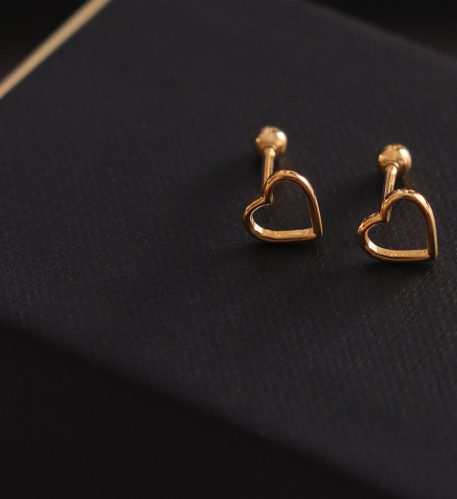 Gold Heart Studs