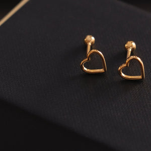 Gold Heart Studs