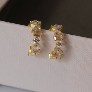 Multi Shape CZ Hoops Earring