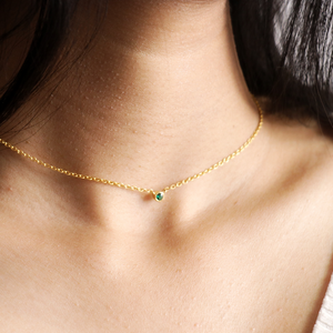 Emerald Solitaire Necklace