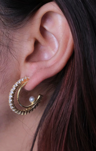 Shimmer Pearl Hoops