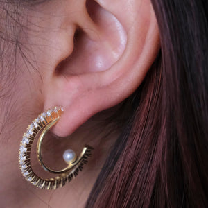 Shimmer Pearl Hoops