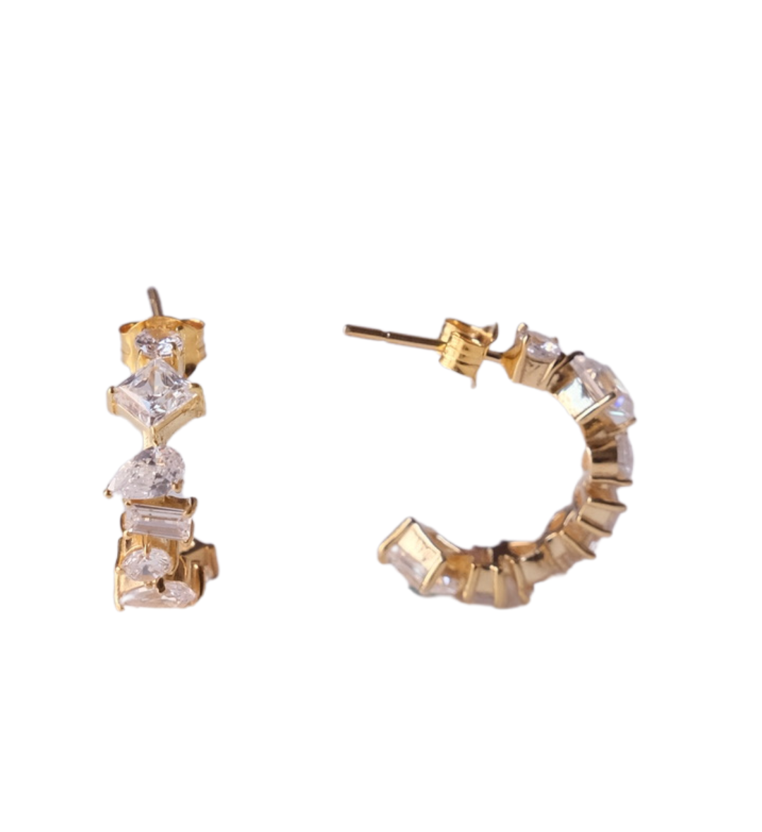 Multi Shape CZ Hoops Earring