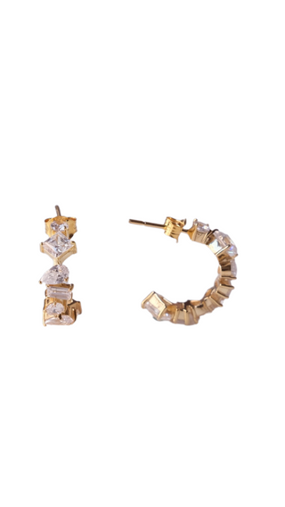 Multi Shape CZ Hoops Earring