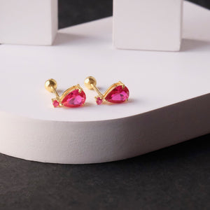 Ruby Drop Studs