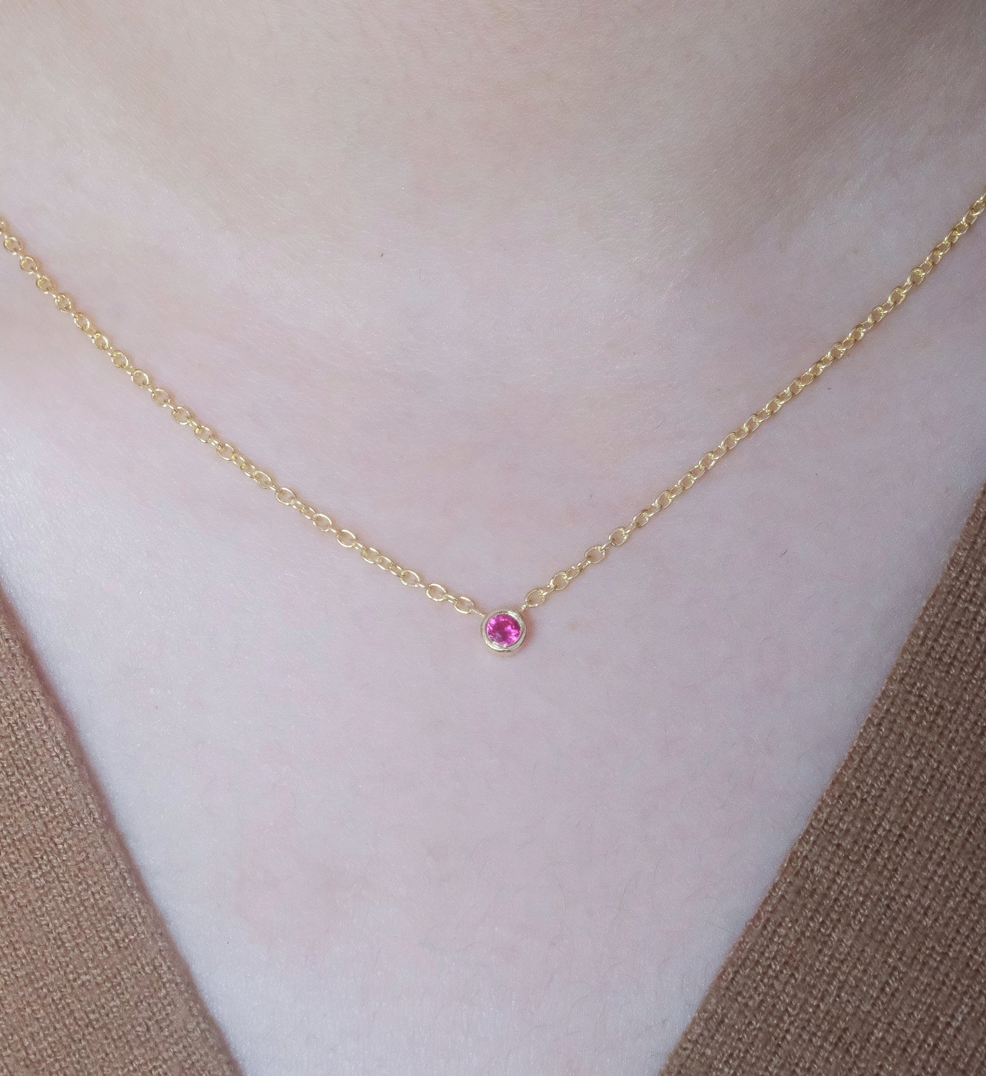 Ruby Solitaire Necklace