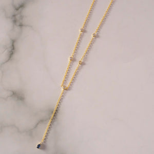 Sapphire Duet Lariat Necklace