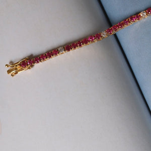 Ruby Diamond Tennis Bracelet