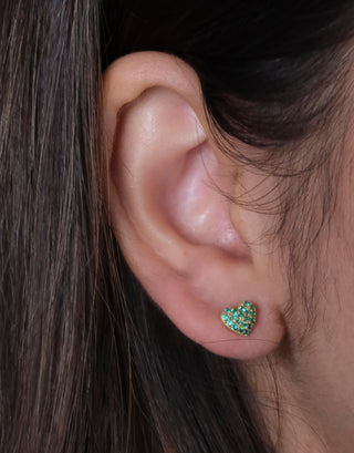 Emerald Heart Studs