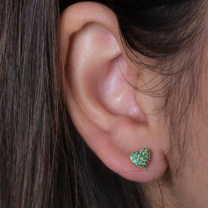 Emerald Heart Studs