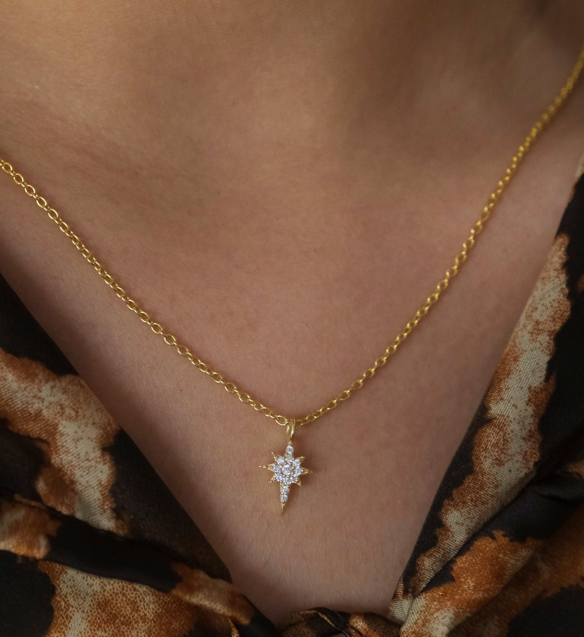 Studded North Star Necklace