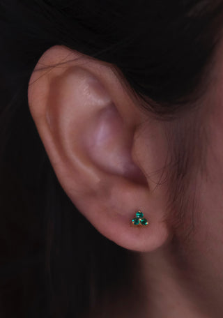 Emerald Trio Studs