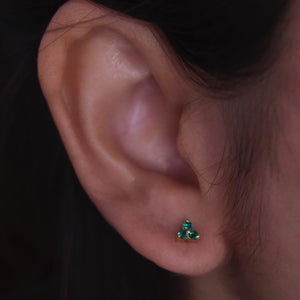 Emerald Trio Studs