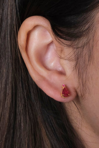 Ruby Drop Studs