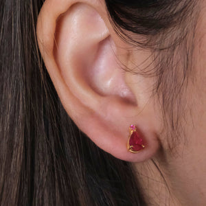 Ruby Drop Studs