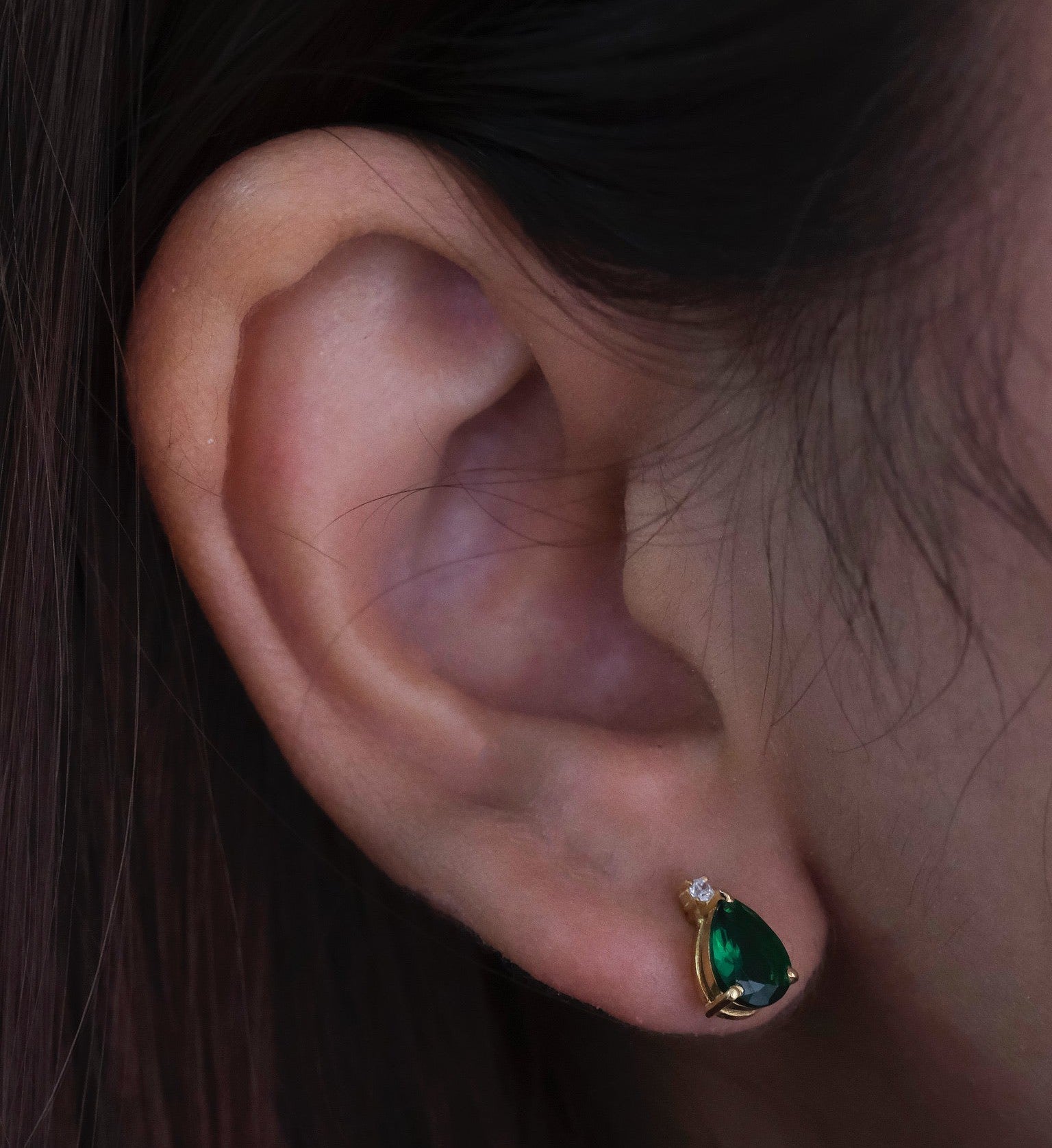 Emerald Drop Studs