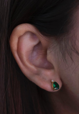 Emerald Drop Studs