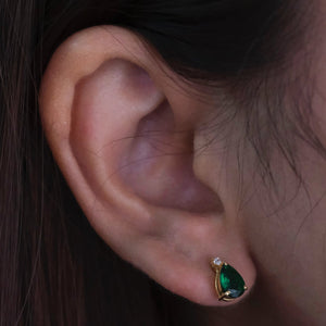 Emerald Drop Studs