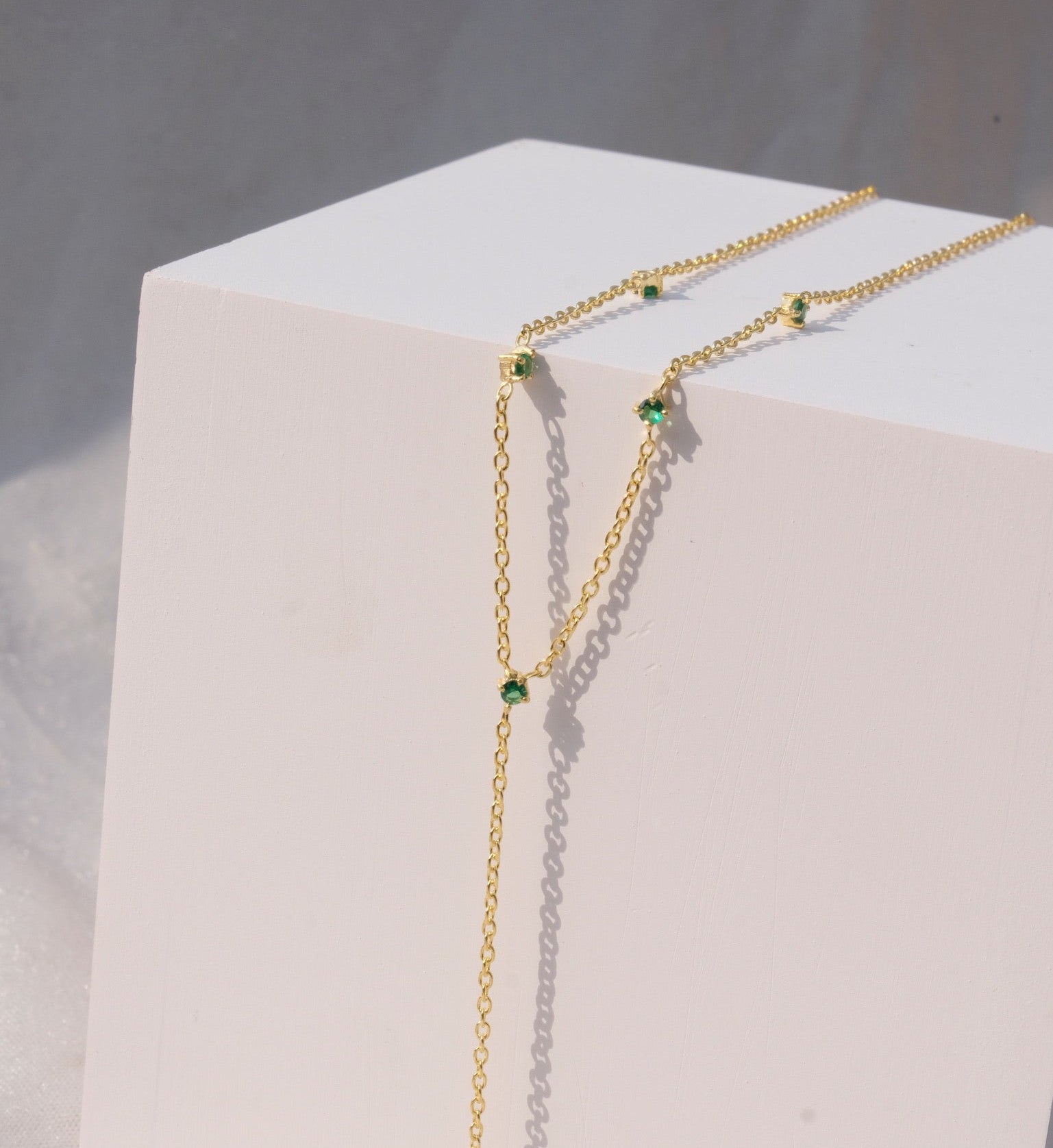 Emerald Lariat Necklace