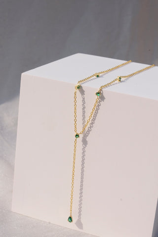 Emerald Lariat Necklace