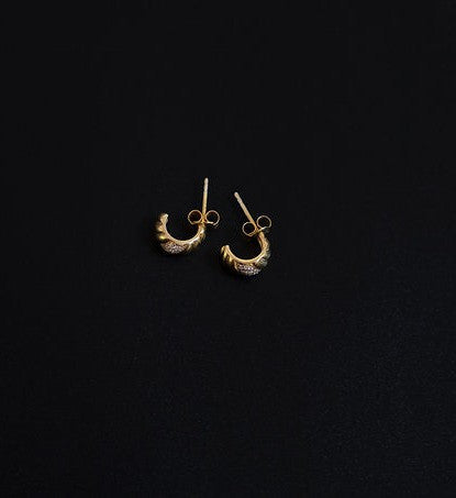 Mini CZ Braided Hoops Earring