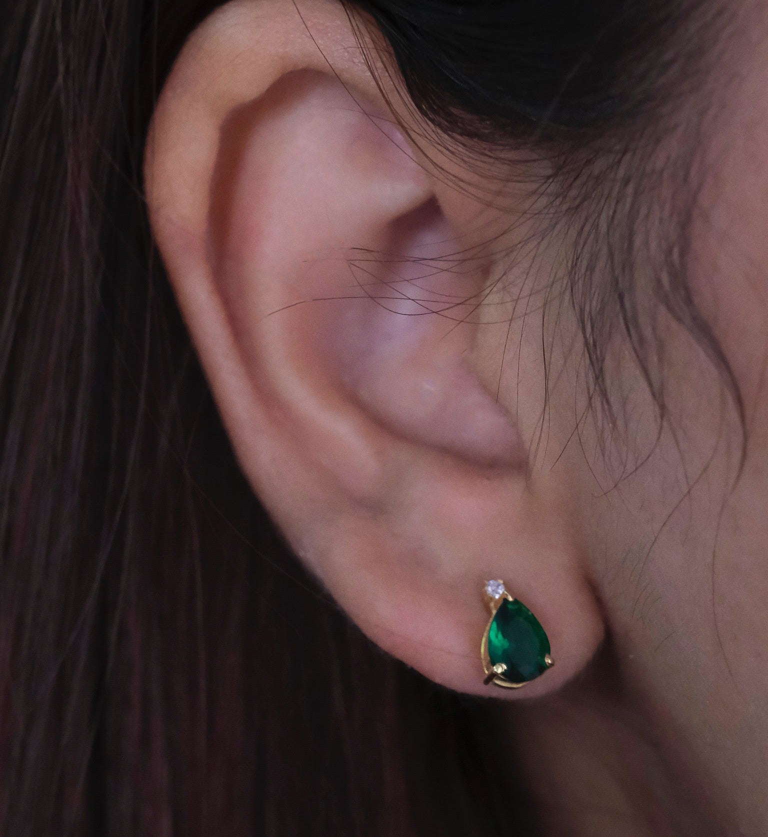 Emerald Drop Studs