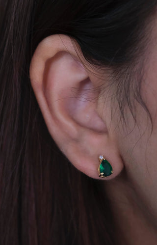 Emerald Drop Studs