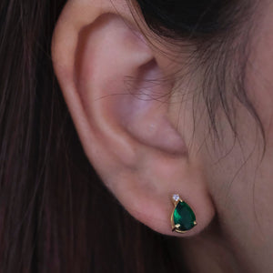 Emerald Drop Studs