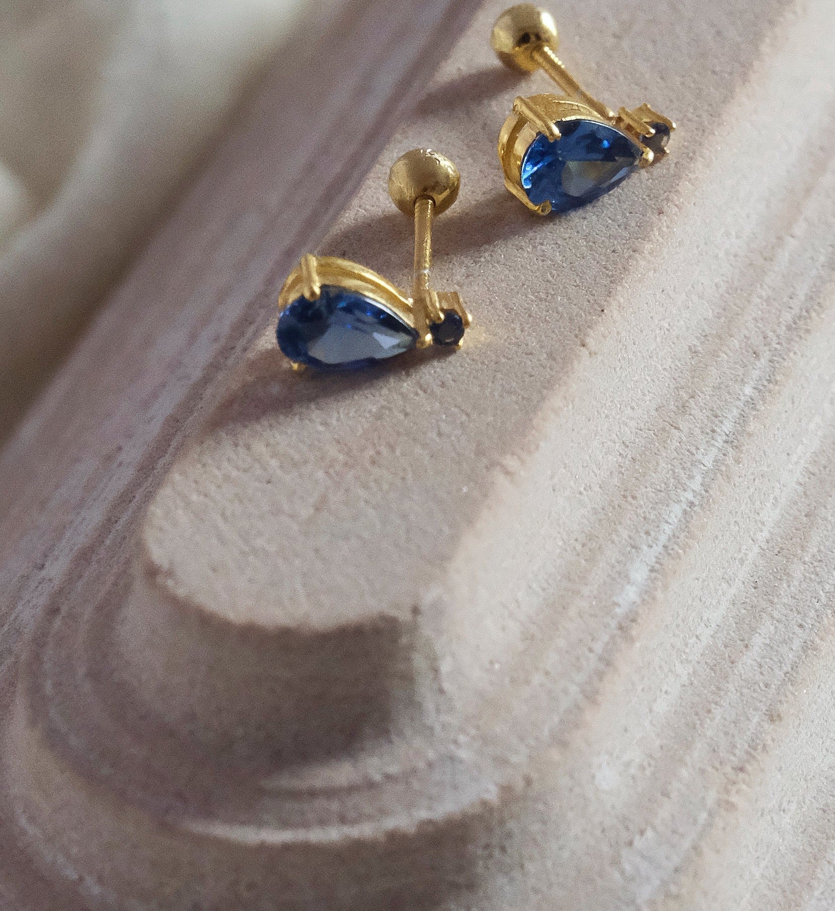 Sapphire Drop Studs