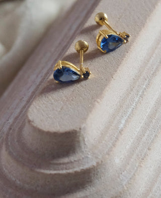 Sapphire Drop Studs