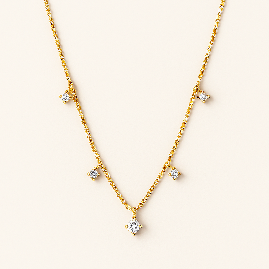 Drop Diamond Necklace-Pendants-Anushka Jain Jewellery