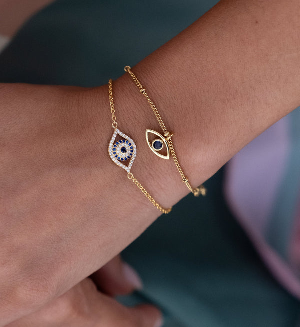 Drop Evil Eye Bracelet-Bracelets-Anushka Jain Jewellery