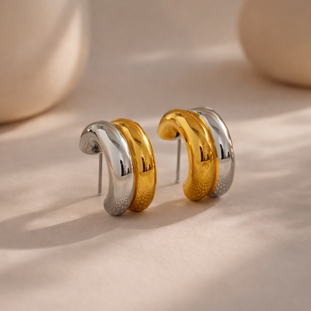 Dual Miya Hoops-Anushka Jain Jewellery