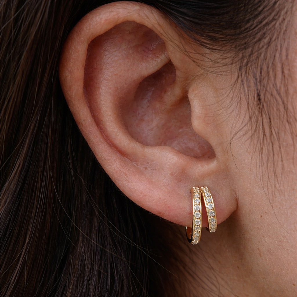 Duet Glam Huggies-Huggie-Anushka Jain Jewellery