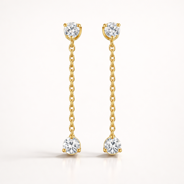 Duo Diamond Long Ear Chain-Anushka Jain Jewellery