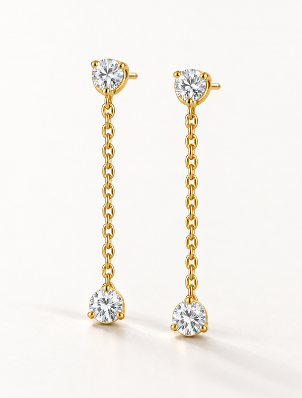 Duo Diamond Long Ear Chain