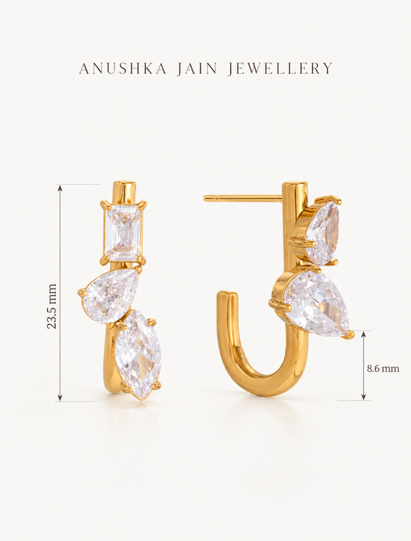 Marquise Cluster Hoop