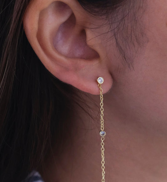 Long Drop Chain Earrings