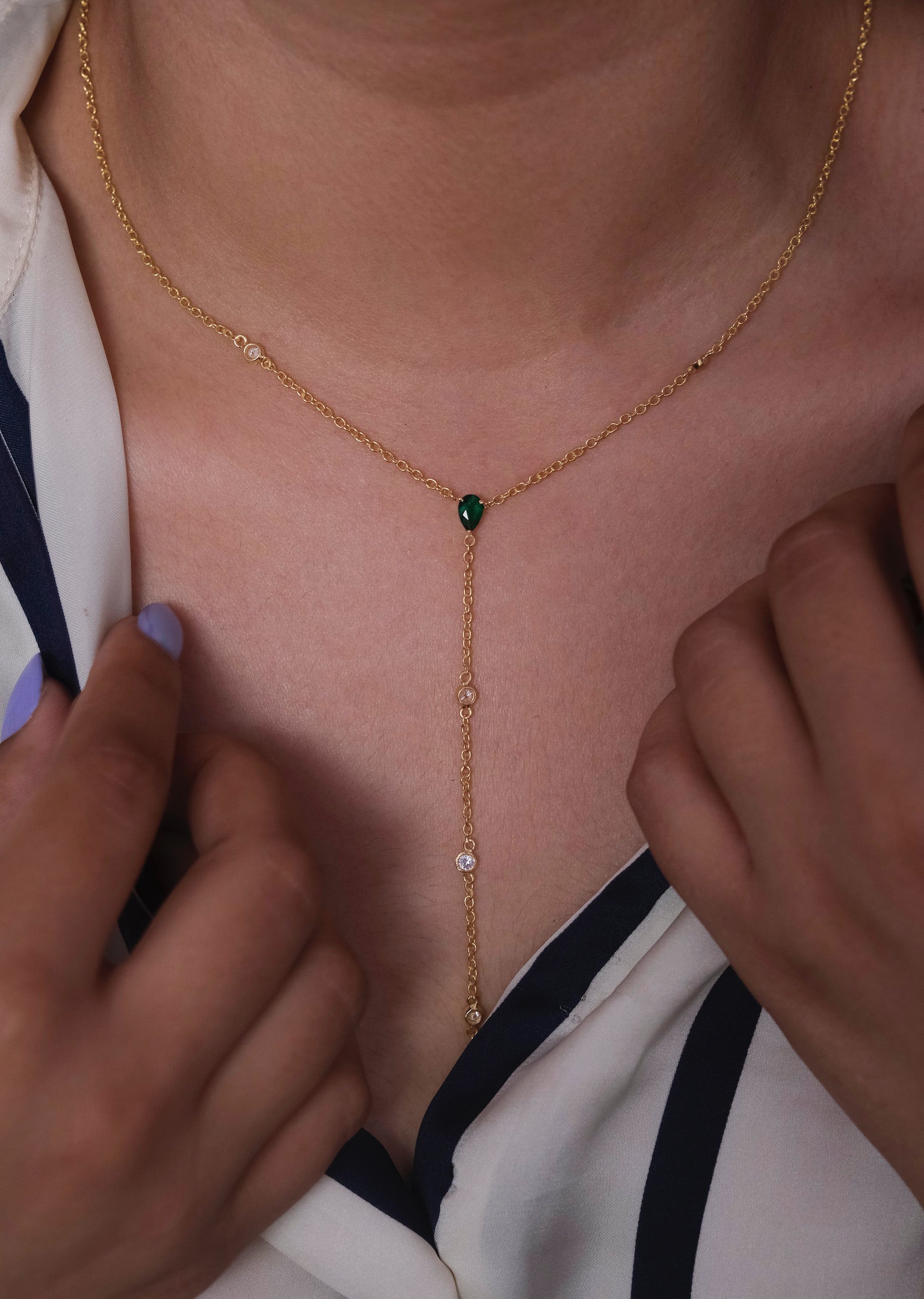 Elsa Lariat Necklace-Lariats-Anushka Jain Jewellery