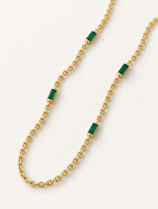 Emerald Baguette Necklace