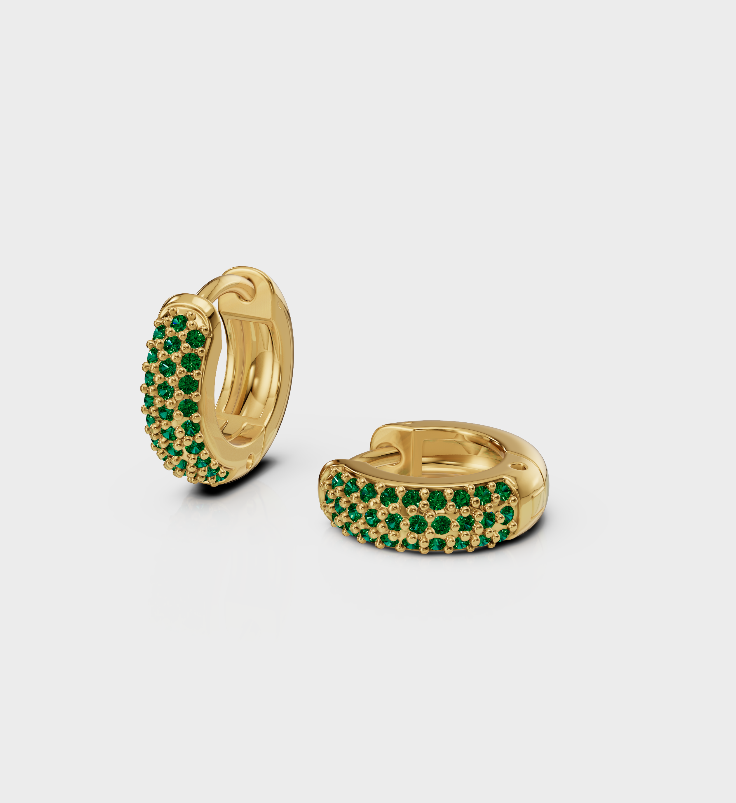 Emerald Bold Huggies-Huggie-Anushka Jain Jewellery