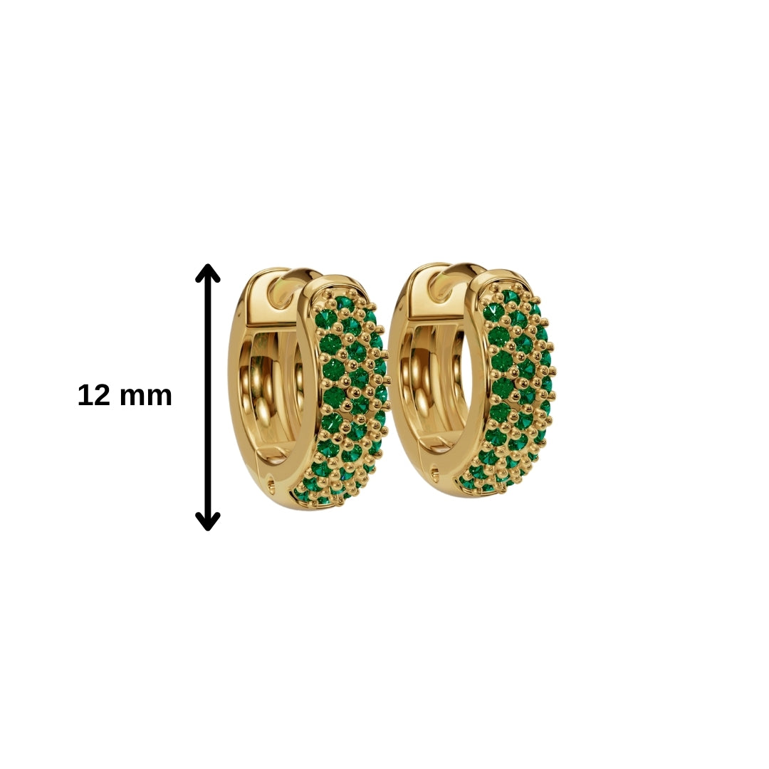 Emerald Bold Huggies-Huggie-Anushka Jain Jewellery