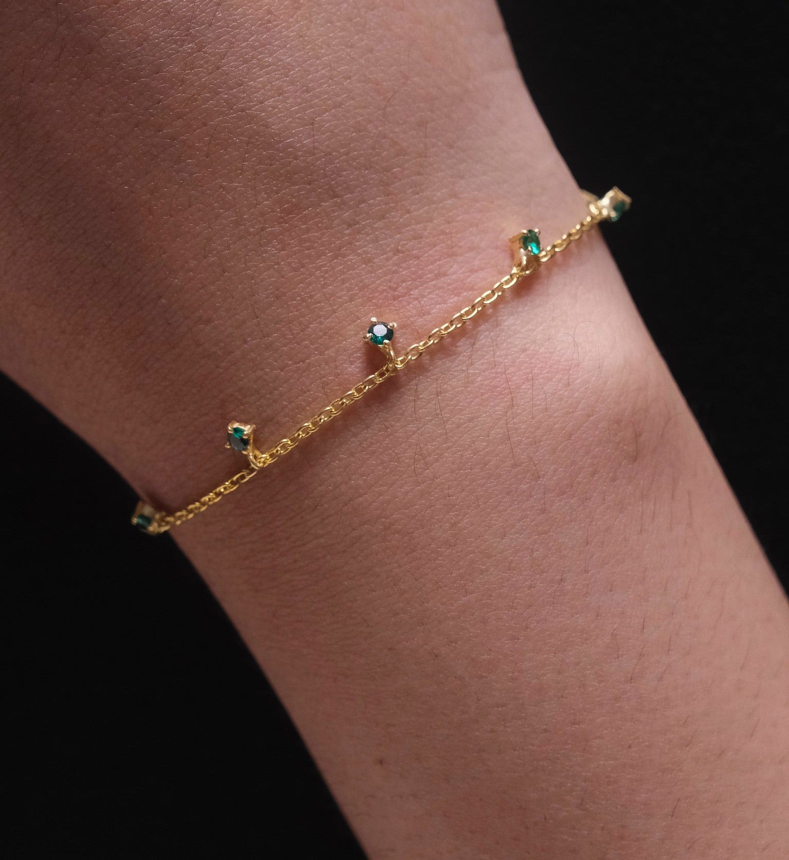 Emerald Drop Bracelet-Bracelets-Gold Vermeil-5-Anushka Jain Jewellery
