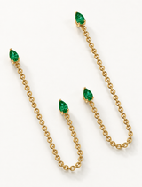 Emerald Drop Ear Chain
