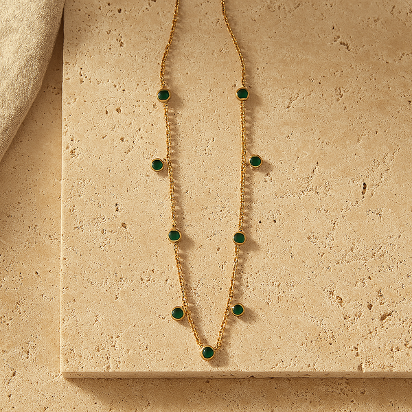 Emerald Drop Necklace-Pendants-Anushka Jain Jewellery