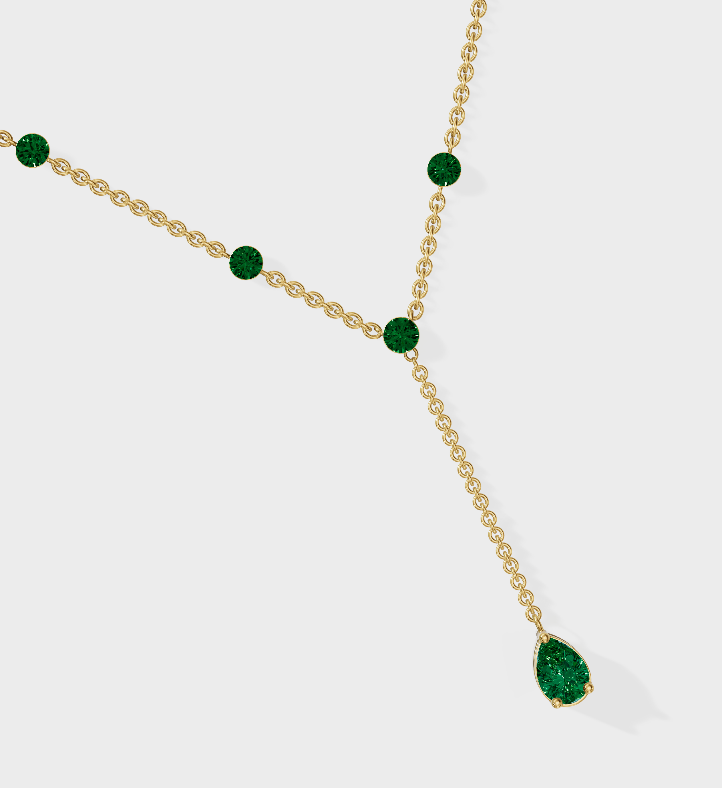 Emerald Lariat Necklace-Lariats-Anushka Jain Jewellery