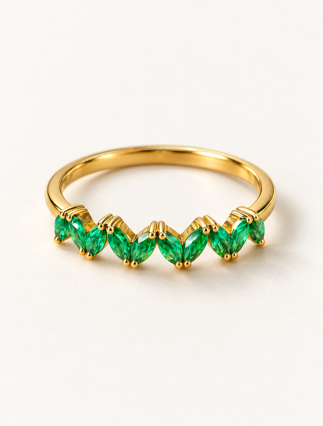Emerald Marquise Band