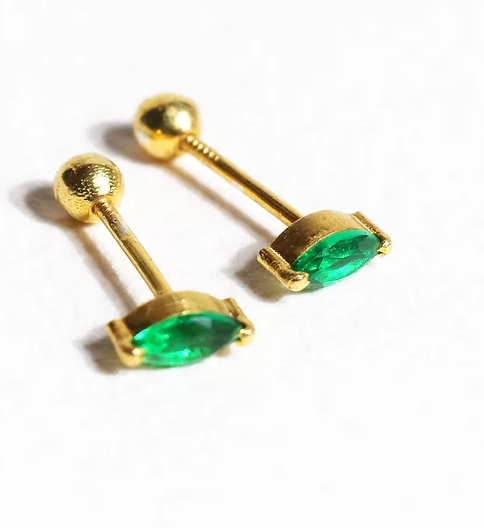 Emerald Marquise Studs-Studs-Anushka Jain Jewellery