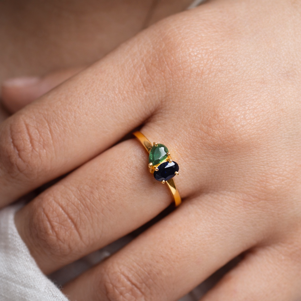 Emerald Sky Ring-Rings-Anushka Jain Jewellery