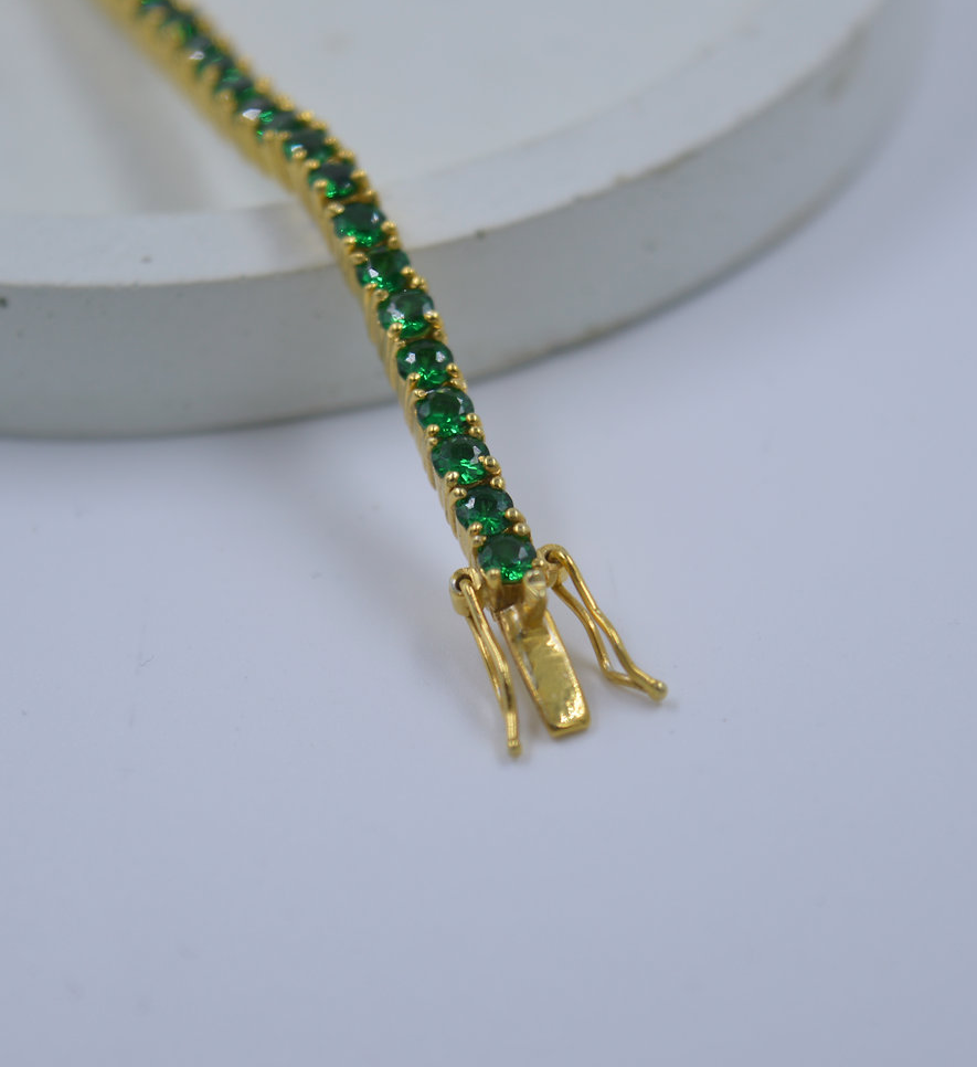 Emerald Tennis Bracelet-Bracelets-Anushka Jain Jewellery